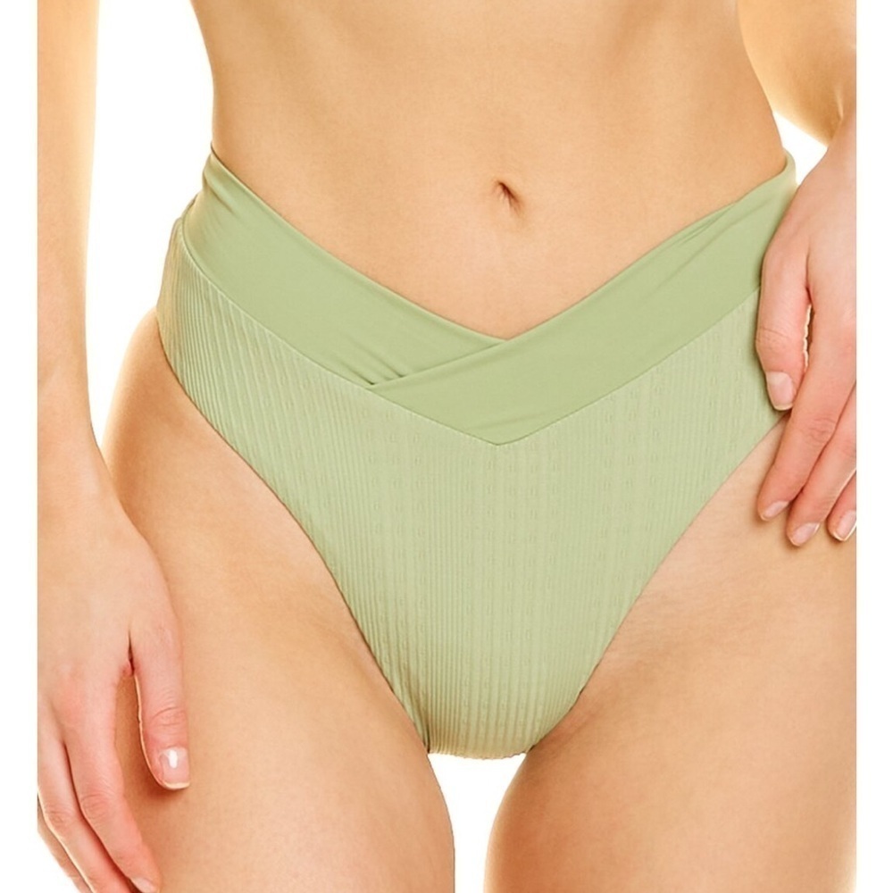 L*Space Pointelle Rib Court Bottom In Light Olive NWOT